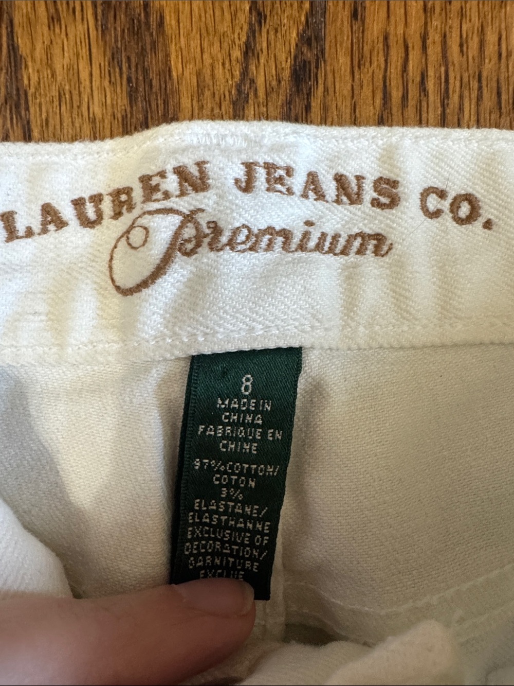 Ralph Lauren White Straight Leg Jeans Size 8 Stretch Denim Classic - Picture 3 of 11